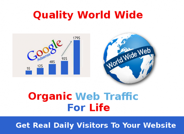 Unlimited Quality Google targeted website web traffic for the life